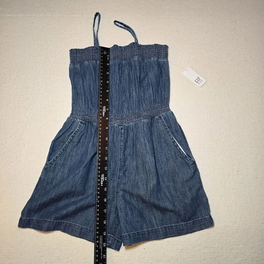 GAP Kids Girls NEW Size Small 6-7 Chambray Strappy Romper NWT